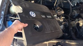 VW Golf MK4 16 16v  how to remove engine cover [upl. by Merna559]