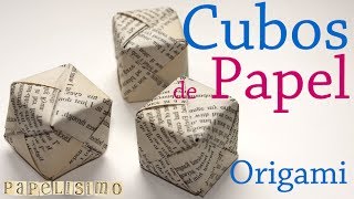 Tutorial Caja Cubo Papel Origami [upl. by Refinnaej]