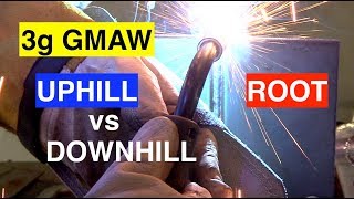 MIG Welding 3g Plate Uphill Root vs Downhill [upl. by Dulciana]