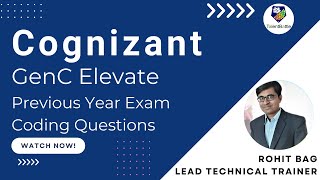 Cognizant GenC Elevate Coding Question 2023  Previous Year Questions [upl. by Louis]